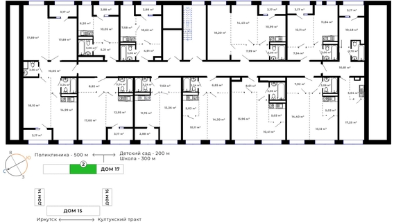 
   Продам 2-комнатную, 43.53 м², Юго-Западный, дом 17

. Фото 23.