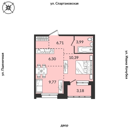 
   Продам 1-комнатную, 40.21 м², Источник, дом 5

. Фото 1.