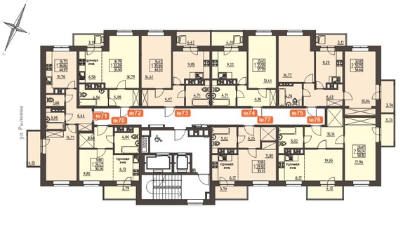 
   Продам 1-комнатную, 40.2 м², Очаг, блок-секция 7

. Фото 2.