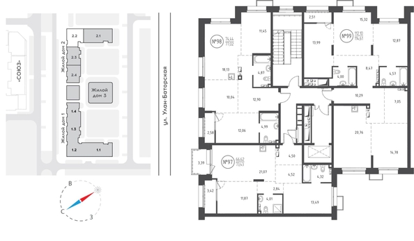 
   Продам 4-комнатную, 114.61 м², СОЮЗ PRIORITY, дом 2

. Фото 1.