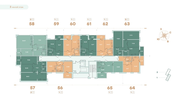 
   Продам 1-комнатную, 36.73 м², Фамилия, дом 1

. Фото 12.