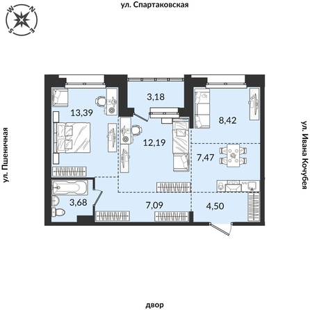 
  Продается 3-комн. квартира, 59.93 м², ЖК Источник, дом 1
. Фото 1.