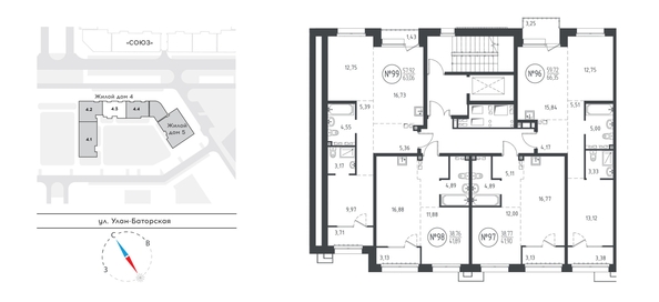 
  Продается 2-комн. квартира, 62.87 м², ЖК СОЮЗ PRIORITY, дом 4
. Фото 1.