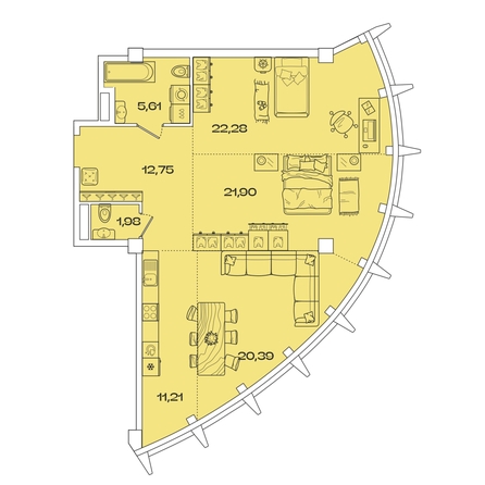 
  Продается 3-комн. квартира, 96.12 м², ЖК Звезды, дом 2
. Фото 1.