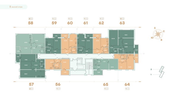 
  Продается 2-комн. квартира, 80.18 м², ЖК Фамилия, дом 2
. Фото 1.