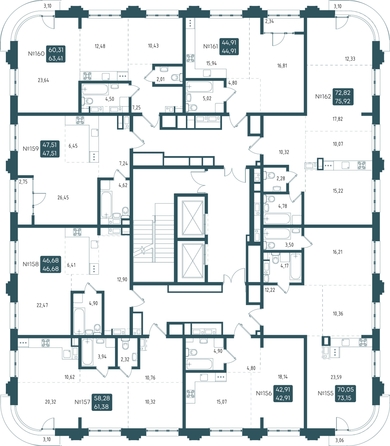 
  Продается 2-комн. квартира, 73.15 м², ЖК Бродский, 1-я очередь
. Фото 1.