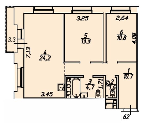 
  Продается 2-комн. квартира, 68.6 м², ЖК Квартал Стрижи, 2 очередь
. Фото 1.