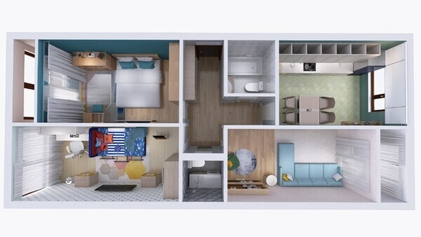 
  Продается 3-комн. квартира, 91.05 м², ЖК Юго-Западный, дом 17
. Фото 3.