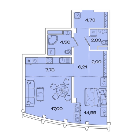 
  Продается 1-комн. квартира, 60.65 м², ЖК Звезды, дом 1
. Фото 1.