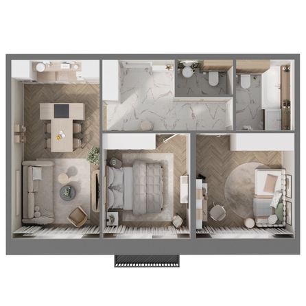 
  Продается 3-комн. квартира, 59.1 м², ЖК Квартал Стрижи, 3 очередь, дом 1
. Фото 1.