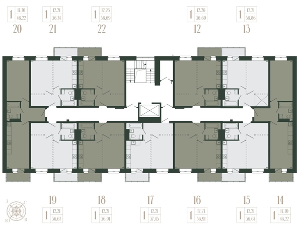 
  Продается 1-комн. квартира, 37.43 м², ЖК Новые кварталы, дом 1
. Фото 2.
