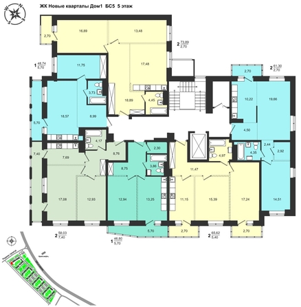 
  Продается 2-комн. квартира, 65.62 м², ЖК Новые кварталы, дом 1
. Фото 1.