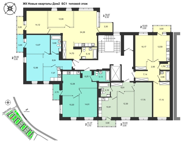 
  Продается 2-комн. квартира, 50.82 м², ЖК Новые кварталы, дом 2
. Фото 1.