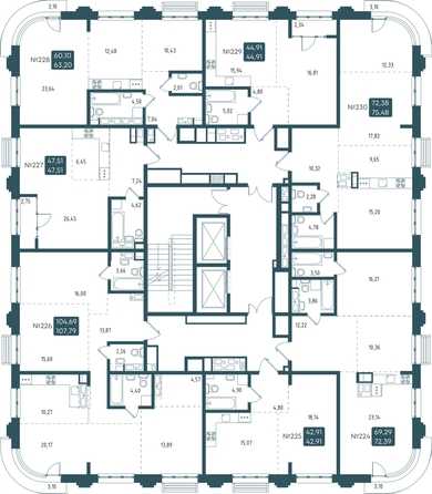 
  Продается 2-комн. квартира, 72.39 м², ЖК Бродский, 1-я очередь
. Фото 1.
