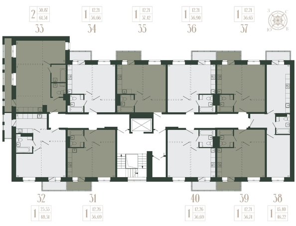 
  Продается 2-комн. квартира, 61.34 м², ЖК Новые кварталы, дом 1
. Фото 3.