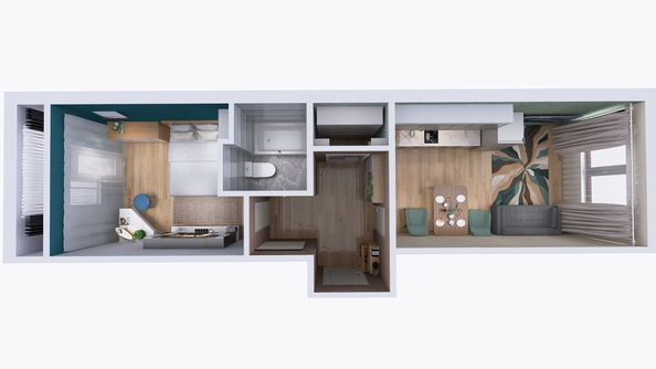 
  Продается 2-комн. квартира, 51.57 м², ЖК Юго-Западный, дом 17
. Фото 2.