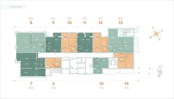 
  Продается 2-комн. квартира, 81.2 м², ЖК Фамилия, дом 1
. Фото 11.