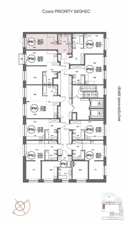 
  Продается 1-комн. квартира, 26.57 м², ЖК СОЮЗ ПРИОРИТИ МАХ, д. 4
. Фото 3.