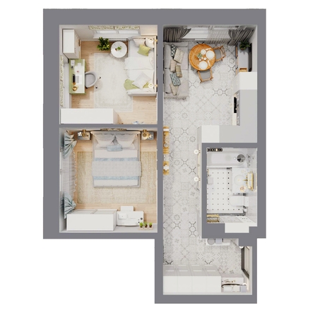 
  Продается 2-комн. квартира, 50.49 м², ЖК Стрижи Сити, блок-секции 6,7
. Фото 1.