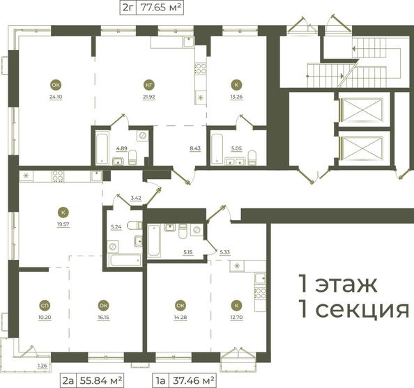 
  Продается 2-комн. квартира, 77.65 м², ЖК Верба
. Фото 1.