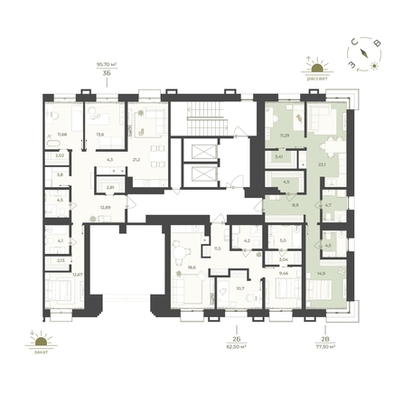 
  Продается 2-комн. квартира 77.3 м², в ЖК Верба. Фото 2.