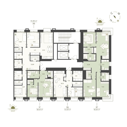 
  Продается 3-комн. квартира 94.8 м², в ЖК Верба. Фото 2.