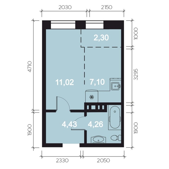 
  Продается 1-комн. квартира, 29.11 м², ЖК RIVERANG (РиверАнг)
. Фото 1.