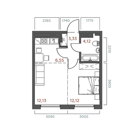 
  Продается 1-комн. квартира 38.25 м², в ЖК Салют. Фото 2.