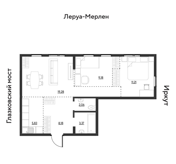 
  Продается 3-комн. квартира 59.11 м², в ЖК Затон, блок-секция 3. Фото 1.
