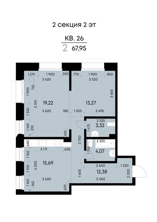 
  Продается 2-комн. квартира 67.95 м², в ЖК ВЕКТОР премиум-квартал, дом 1. Фото 2.