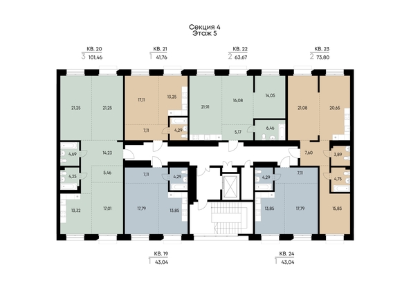 
  Продается 1-комн. квартира 43.04 м², в ЖК ВЕКТОР премиум-квартал, дом 2. Фото 4.