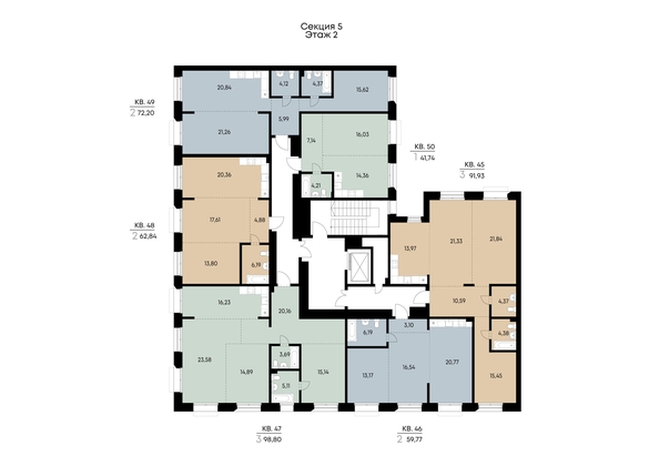 
  Продается 2-комн. квартира 62.84 м², в ЖК ВЕКТОР премиум-квартал, дом 2. Фото 3.