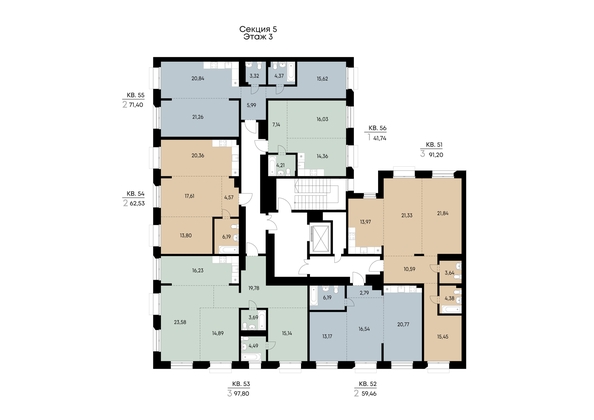 
  Продается 2-комн. квартира 62.53 м², в ЖК ВЕКТОР премиум-квартал, дом 2. Фото 3.