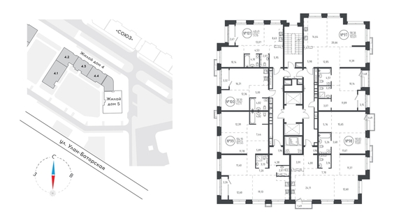 
  Продается 4-комн. квартира 106.52 м², в ЖК СОЮЗ Приорити, дом 5. Фото 1.