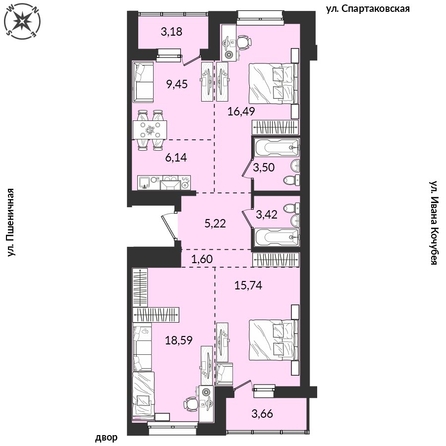 
  Продается 3-комн. квартира 87.99 м², в ЖК Источник, дом 5. Фото 1.