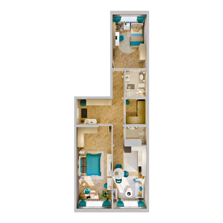 
  Продается 3-комн. квартира 74 м², в ЖК Клубный дом РиверАнг. Фото 2.