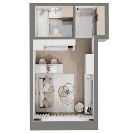 
  Продается 1-комн. квартира 26.04 м², в ЖК Стрижи Сити, блок-секции 6,7. Фото 1.