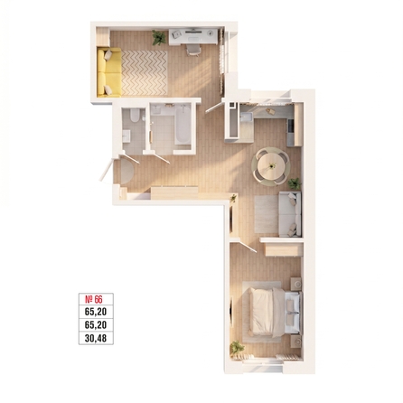 
  Продается 2-комн. квартира 65.2 м², в ЖК Стрижи Сити, блок-секции 6,7. Фото 3.