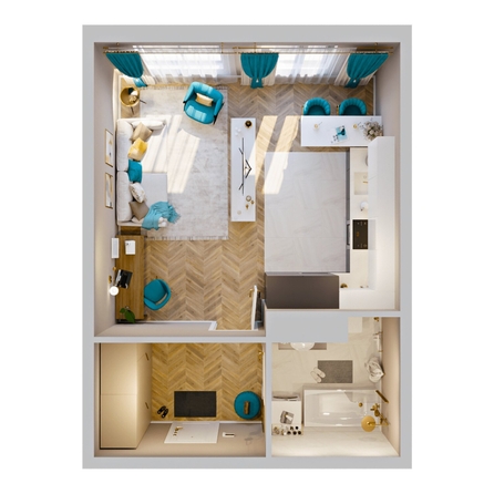 
  Продается 1-комн. квартира 33.14 м², в ЖК Клубный дом РиверАнг. Фото 2.