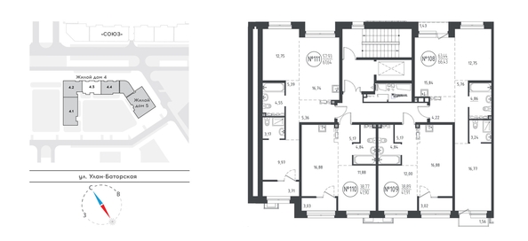 
  Продается 1-комн. квартира 41.18 м², в ЖК СОЮЗ Приорити, дом 4. Фото 1.