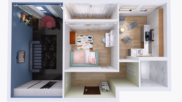 
  Продается 2-комн. квартира 60.7 м², в ЖК Юго-Западный, дом 17. Фото 1.