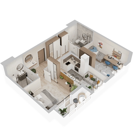 
  Продается 2-комн. квартира 61.39 м², в  ЖиВой комплекс на Кузьмихе. Фото 1.
