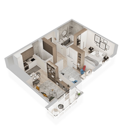 
  Продается 2-комн. квартира 56.48 м², в  ЖиВой комплекс на Кузьмихе. Фото 1.