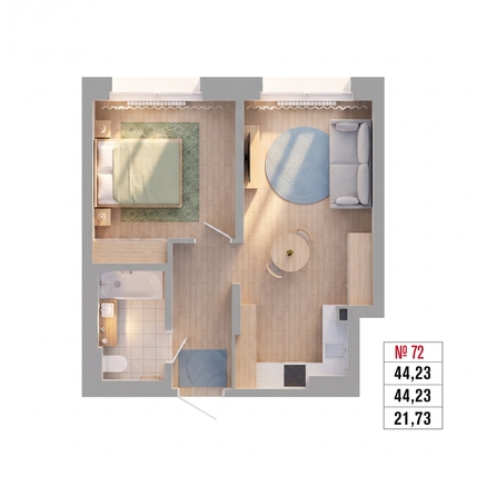 
  Продается 2-комн. квартира 41 м², в ЖК Стрижи Сити, блок-секции 6,7. Фото 4.
