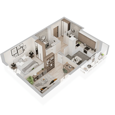 
  Продается 2-комн. квартира 58.07 м², в  ЖиВой комплекс на Кузьмихе. Фото 1.