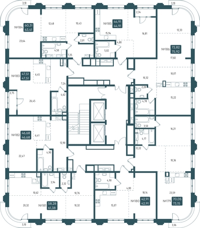 
  Продается 2-комн. квартира 61.12 м², в ЖК Бродский, 1-я очередь. Фото 1.