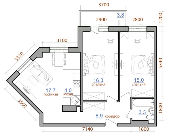 
  Продается 3-комн. квартира 69.4 м². Фото 1.