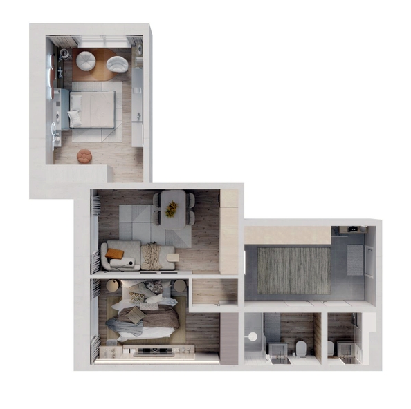 
  Продается 2-комн. квартира 66.4 м², в ЖК Стрижи Сити, блок-секции 6,7. Фото 1.
