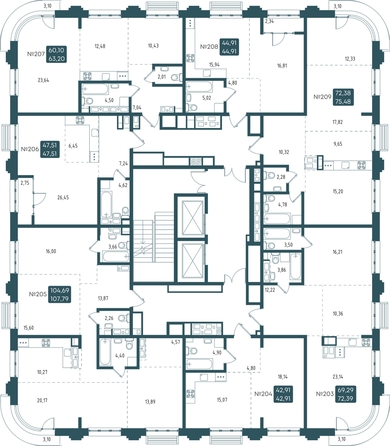 
  Продается 1-комн. квартира 44.91 м², в ЖК Бродский, 1-я очередь. Фото 1.