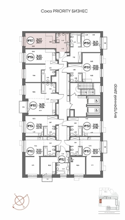
  Продается студия 26.57 м², в ЖК СОЮЗ ПРИОРИТИ МАХ, д. 4. Фото 4.